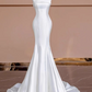 Minimalist Wedding Dress Strapless Pleated Mermaid Wedding Dress  D3256
