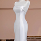 Minimalist Wedding Dress Strapless Pleated Mermaid Wedding Dress  D3256