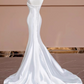 Minimalist Wedding Dress Strapless Pleated Mermaid Wedding Dress  D3256