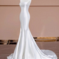 Minimalist Wedding Dress Strapless Pleated Mermaid Wedding Dress  D3256