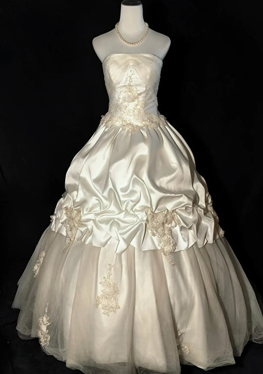 Beauty Brautkleid A-Linie Herzausschnitt Plissee Brautkleid D3302