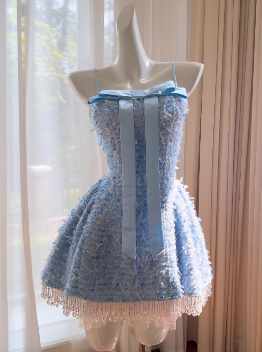 Robe de soirée courte plissée à bretelles spaghetti, tenue de soirée d'anniversaire, robe de cocktail D3339