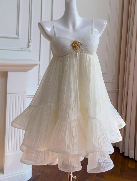 Beauty Homecoming-Kleid Spaghettiträger Plissee Kurzes Ballkleid Geburtstagsparty-Outfits Cocktailkleid D3339