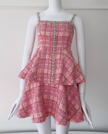 Sweet Homecoming Dress Spaghetti Straps Checkered Short Prom Dress Cocktail Dress      D3566