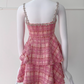 Sweet Homecoming Dress Spaghetti Straps Checkered Short Prom Dress Cocktail Dress      D3566