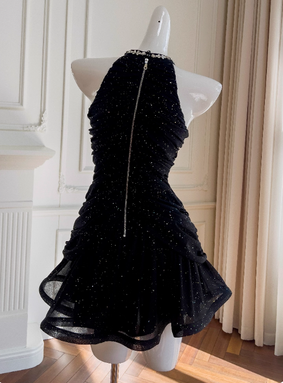 Beauty Homecoming-Kleid Spaghettiträger Plissee Kurzes Ballkleid Geburtstagsparty-Outfits Cocktailkleid D3339