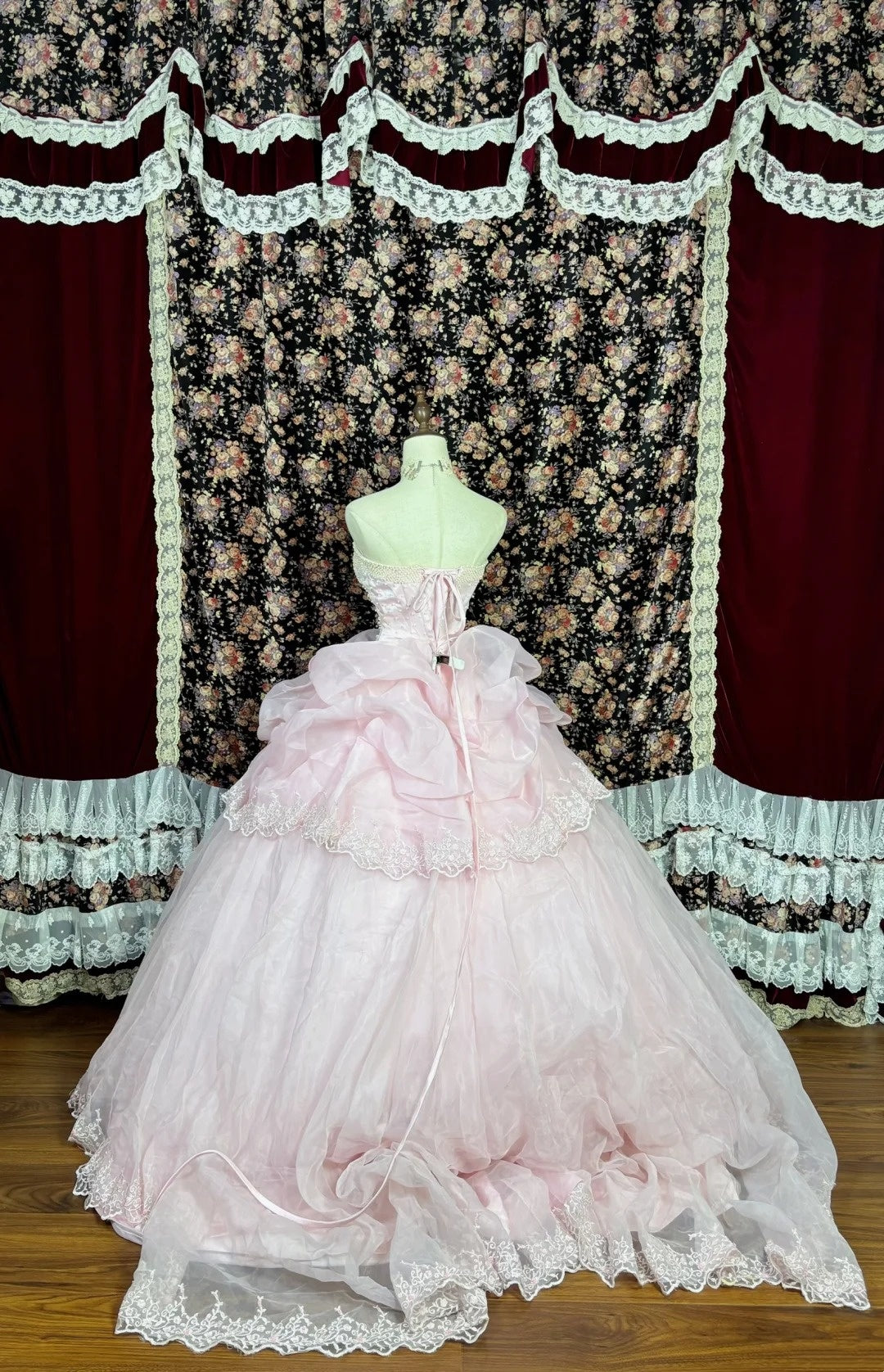 Sweet Prom Dress Strapless Pleated Ball Gown Evening Dress Quinceanera Dress  D3574