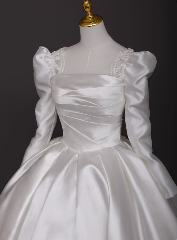 Beauty Brautkleid A-Linie Herzausschnitt Plissee Brautkleid D3302