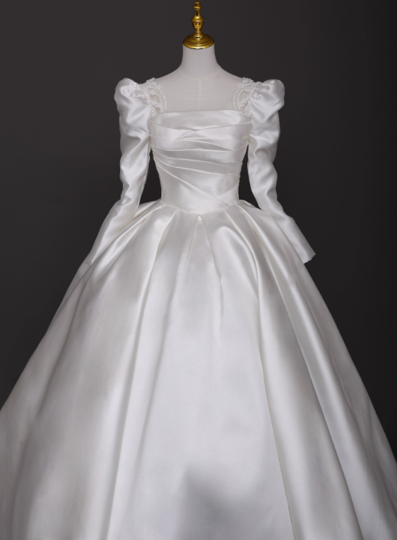 Beauty Brautkleid A-Linie Herzausschnitt Plissee Brautkleid D3302