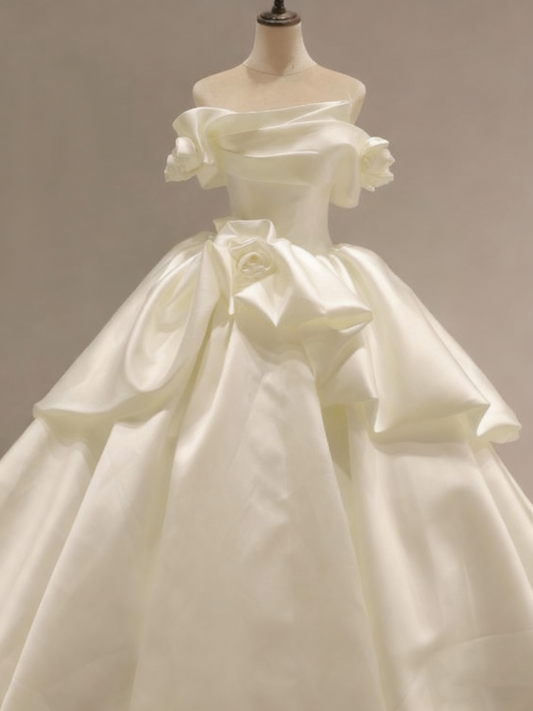 Beauty Brautkleid A-Linie Herzausschnitt Plissee Brautkleid D3302