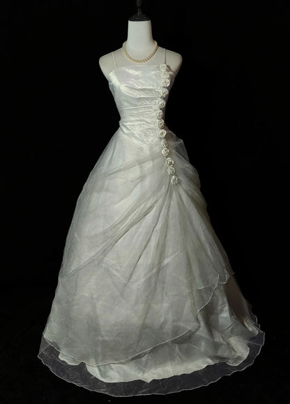 Robe de mariée beauté A-Line, décolleté en cœur, plissée, D3302
