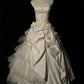 Vintage Wedding Dress Strapless Pleated Tulle Flower Wedding Dress    D3581