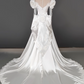 Vintage Wedding Dress Crew Neck Pleated Wedding Dress    D3588