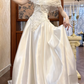 Vintage Wedding Dress V-neck Pleated Wedding Dress    D3589