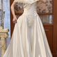 Vintage Wedding Dress V-neck Pleated Wedding Dress    D3589