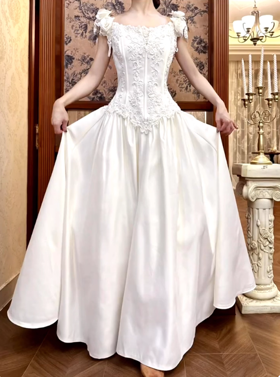 Beauty Brautkleid A-Linie Herzausschnitt Plissee Brautkleid D3302