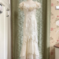 Vintage Wedding Dress Crew Neck Lace Pleated Wedding Dress  D3600