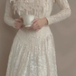 Vintage Wedding Dress Square Neck Pleated Wedding Dress  D3602