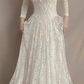 Vintage Wedding Dress Square Neck Pleated Wedding Dress  D3602