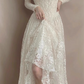 Vintage Wedding Dress Square Neck Pleated Wedding Dress  D3602