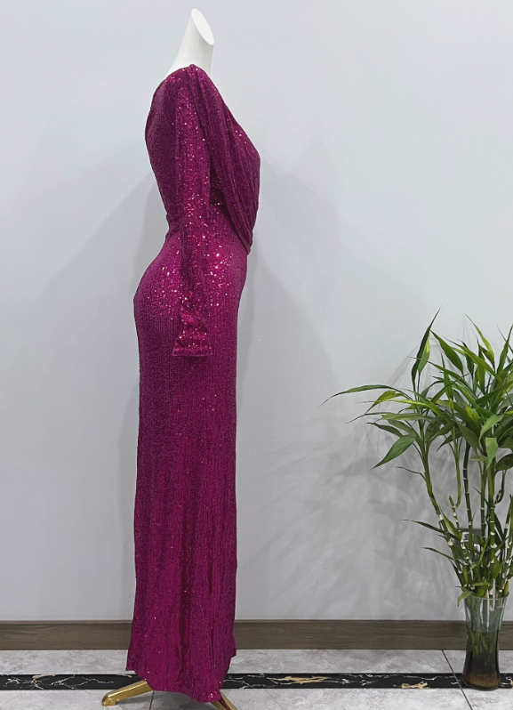 Glänzendes Ballkleid mit herzförmigem Pailletten-Meerjungfrauen-Abendkleid, Galakleid, Geburtstagspartykleid, D3415