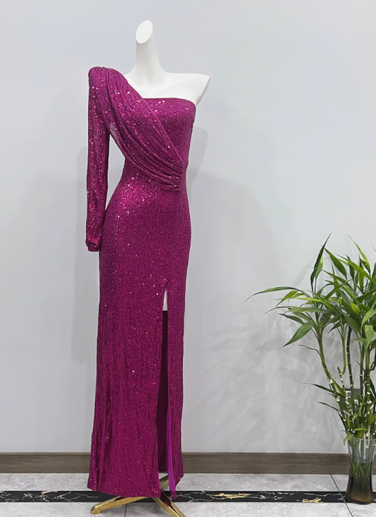 Glänzendes Ballkleid mit herzförmigem Pailletten-Meerjungfrauen-Abendkleid, Galakleid, Geburtstagspartykleid, D3415