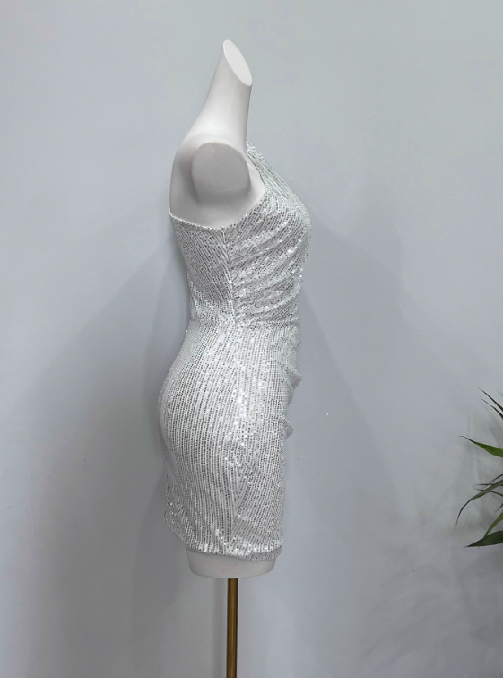 Robe de soirée courte plissée à bretelles spaghetti, tenue de soirée d'anniversaire, robe de cocktail D3339