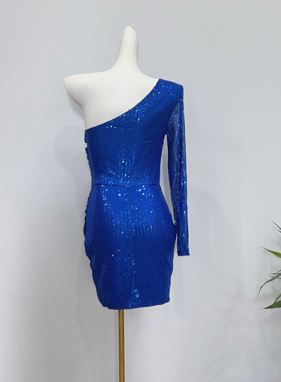 Robe de soirée courte plissée à bretelles spaghetti, tenue de soirée d'anniversaire, robe de cocktail D3339