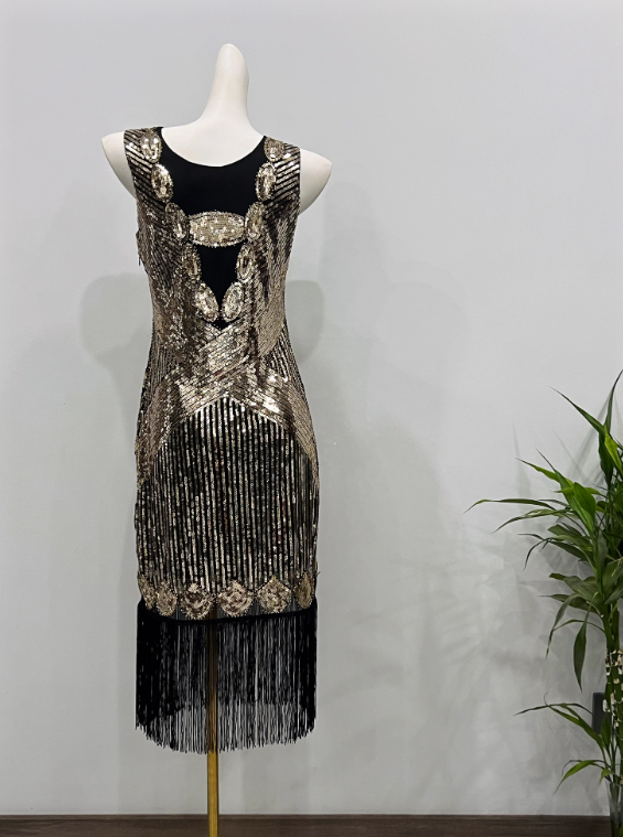 Stunning Prom Dress Crew Neck Tassel Sequins Birthday Party Dress Cocktail Dress     D3620