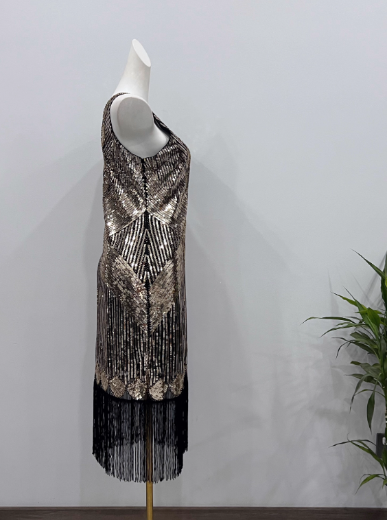 Stunning Prom Dress Crew Neck Tassel Sequins Birthday Party Dress Cocktail Dress     D3620