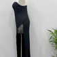 Customized Prom Dress Black Strapless Slit Birthday Party Dress Cocktail Dress     D3622