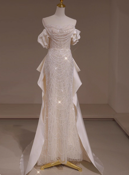 Beauty Brautkleid A-Linie Herzausschnitt Plissee Brautkleid D3302
