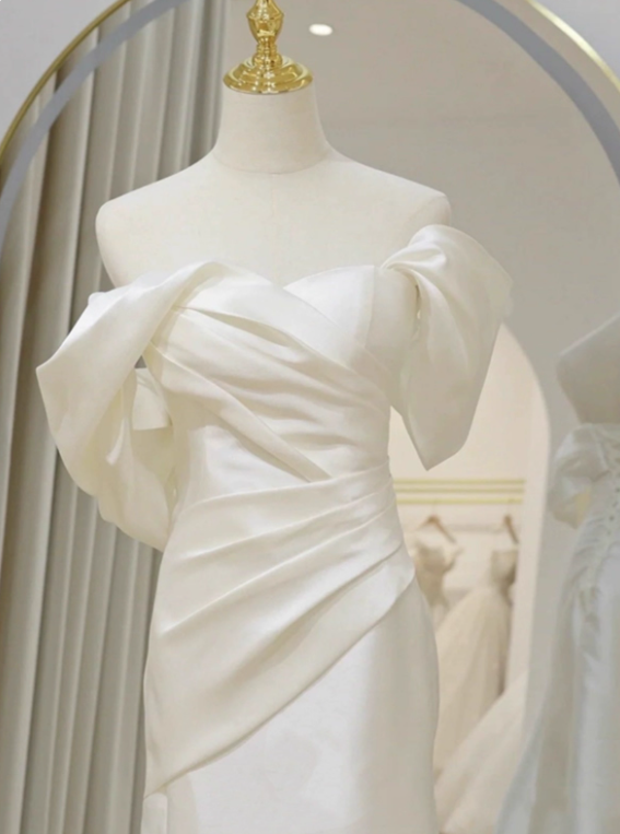 Beauty Brautkleid A-Linie Herzausschnitt Plissee Brautkleid D3302