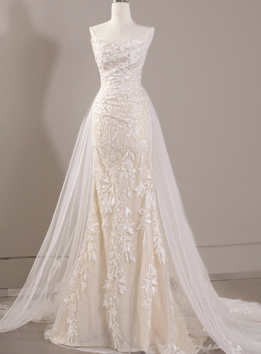 Beauty Brautkleid A-Linie Herzausschnitt Plissee Brautkleid D3302