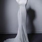 Minimalist Wedding Dress High Collar Mermaid Wedding Dress  D3641