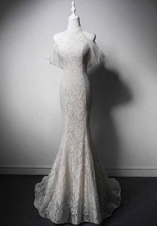 Robe de mariée beauté A-Line, décolleté en cœur, plissée, D3302