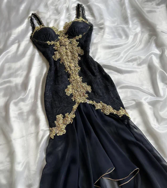 Stunning Prom Dress Spaghetti Straps Mermaid Evening Dress Birthday Party Dress    D3647