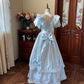 Beauty Prom Dress Baby Blue Crew Neck Pleated Lace Evening Gown Quinceanera Dress    D3648