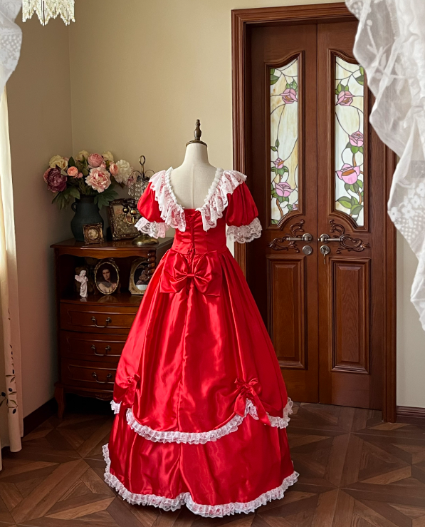 Stunning Prom Dress Crew Neck Pleated Lace Evening Gown Quinceanera Dress    D3649