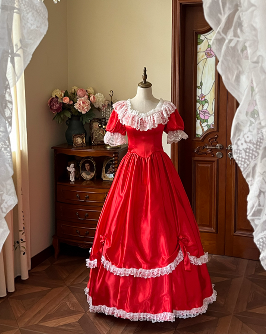 Stunning Prom Dress Crew Neck Pleated Lace Evening Gown Quinceanera Dress    D3649