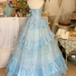 New Arrival Prom Dress Spaghetti Straps Ruffle Tired Ball Gown Evening Gown Quinceanera Dress    D3650