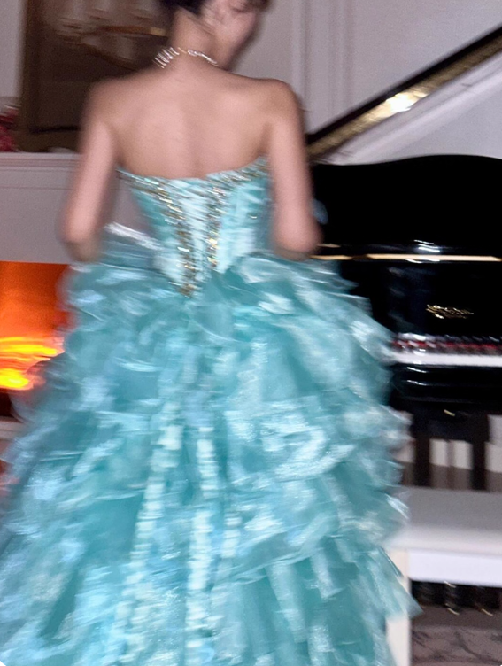 Stunning Prom Dress Sweetheart Tiered Evening Gown Birthday Party Dress Ball Gown Sweet 16 Dress   D3651