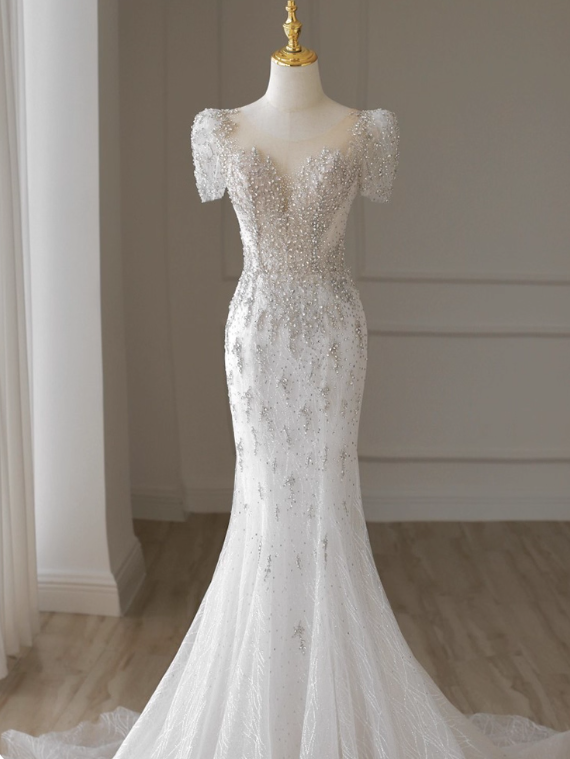 Beauty Brautkleid A-Linie Herzausschnitt Plissee Brautkleid D3302