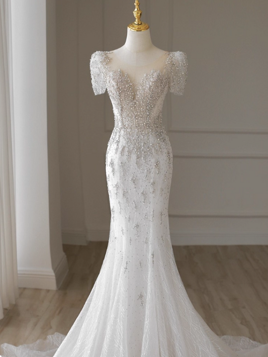 Beauty Brautkleid A-Linie Herzausschnitt Plissee Brautkleid D3302