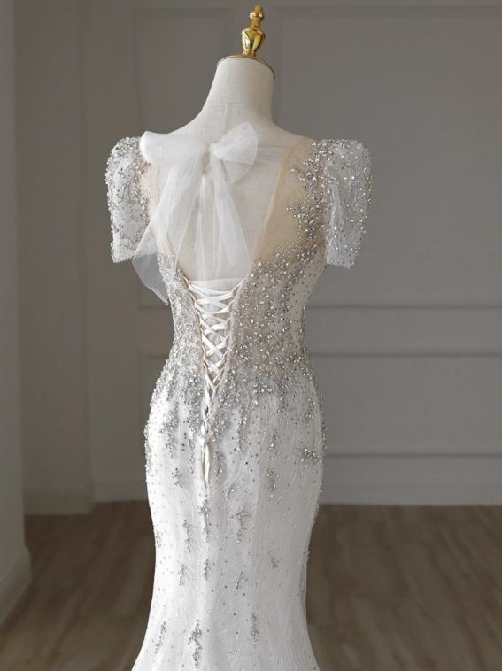 Beauty Brautkleid A-Linie Herzausschnitt Plissee Brautkleid D3302