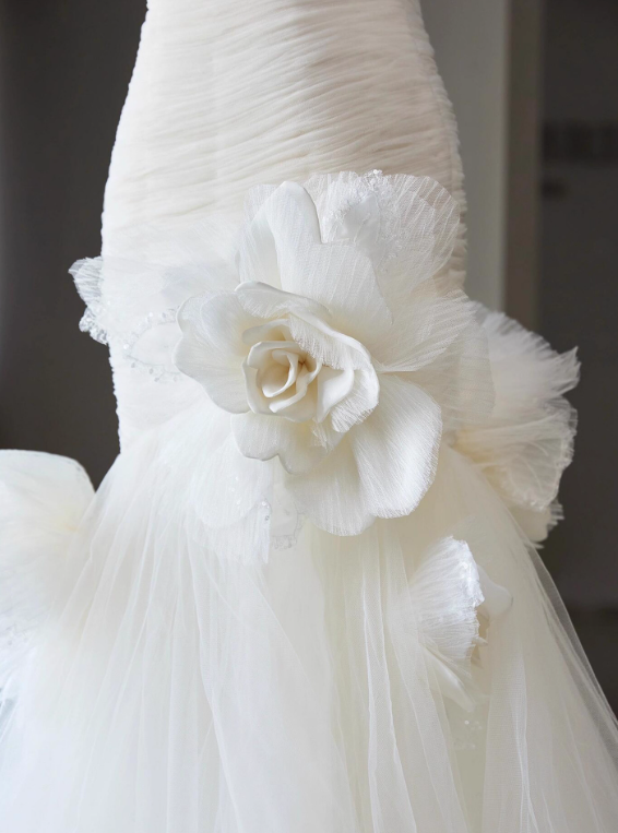 Robe de mariée beauté A-Line, décolleté en cœur, plissée, D3302