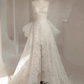 Robe de mariée beauté A-Line, décolleté en cœur, plissée, D3302