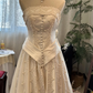 Vintage Wedding Dress A Line Strapless Pleated Wedding Dress  D3660