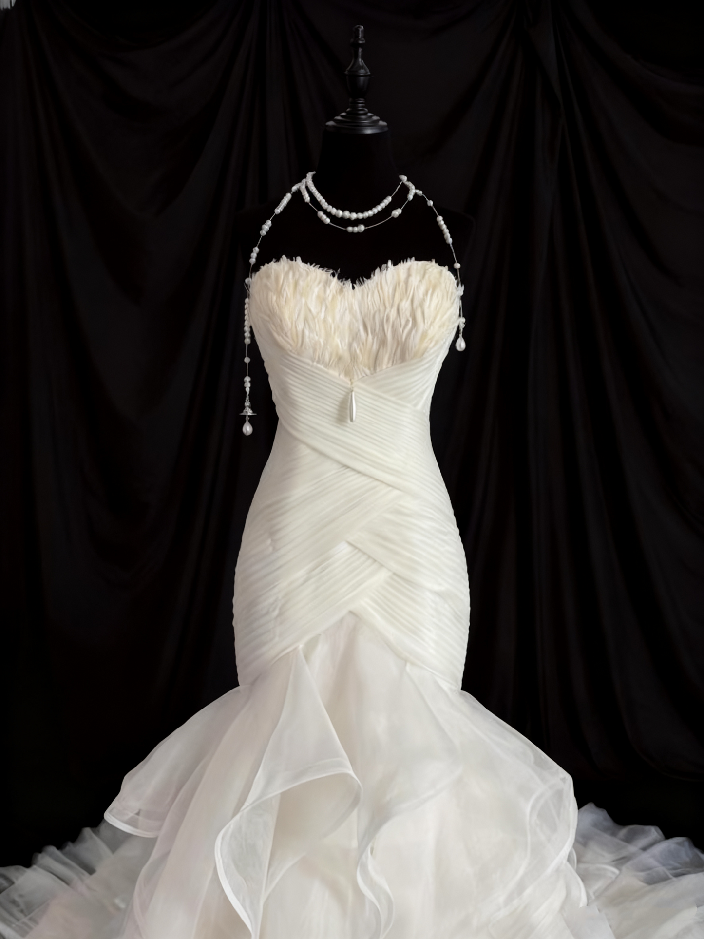 Beauty Brautkleid A-Linie Herzausschnitt Plissee Brautkleid D3302