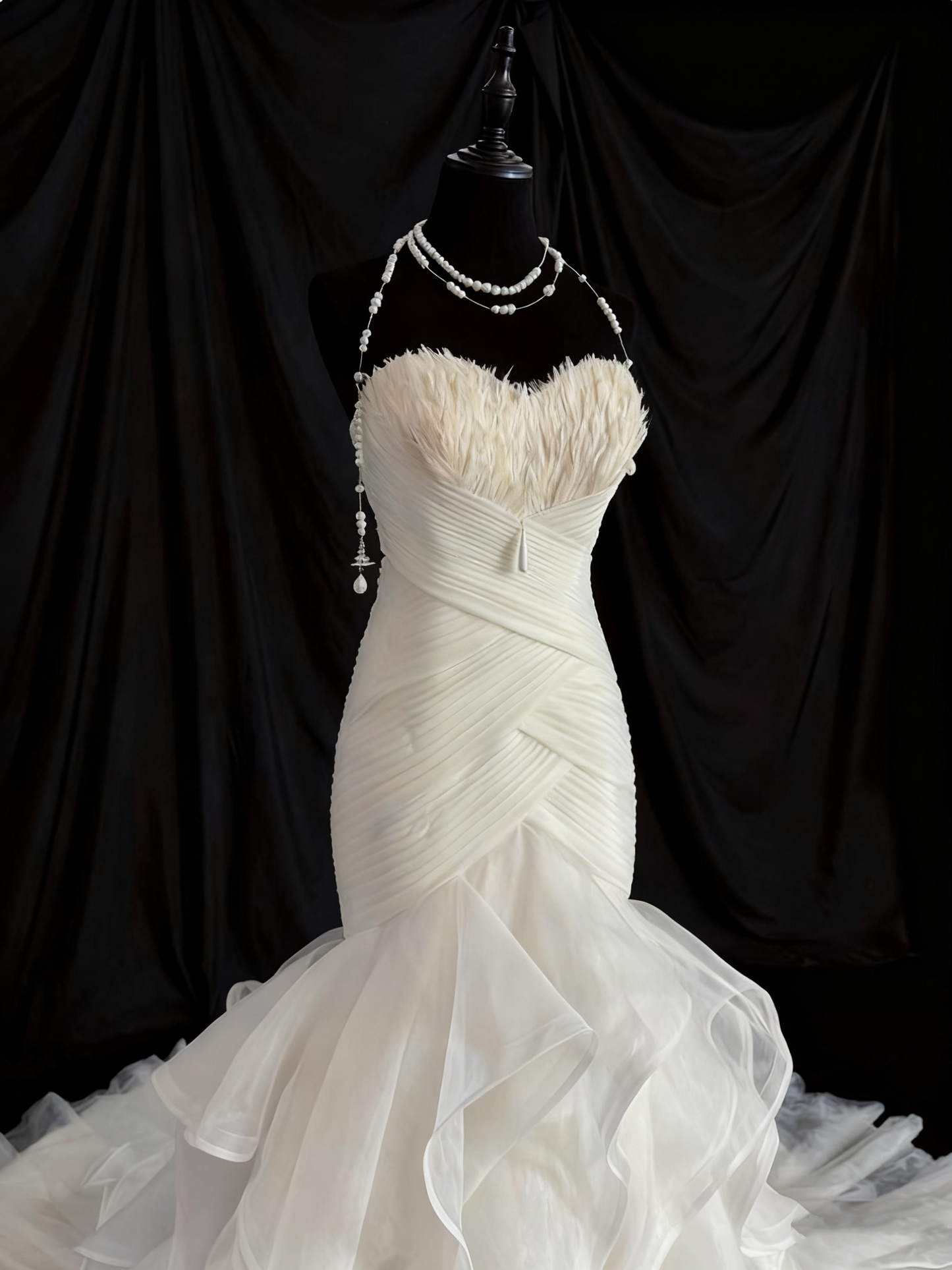 Beauty Brautkleid A-Linie Herzausschnitt Plissee Brautkleid D3302